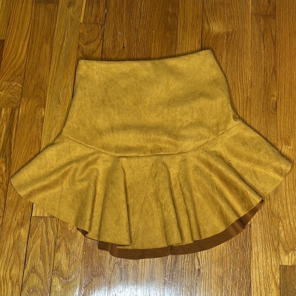 Design Lab Lord & Taylor Women Tan Faux Leather Skirt XS